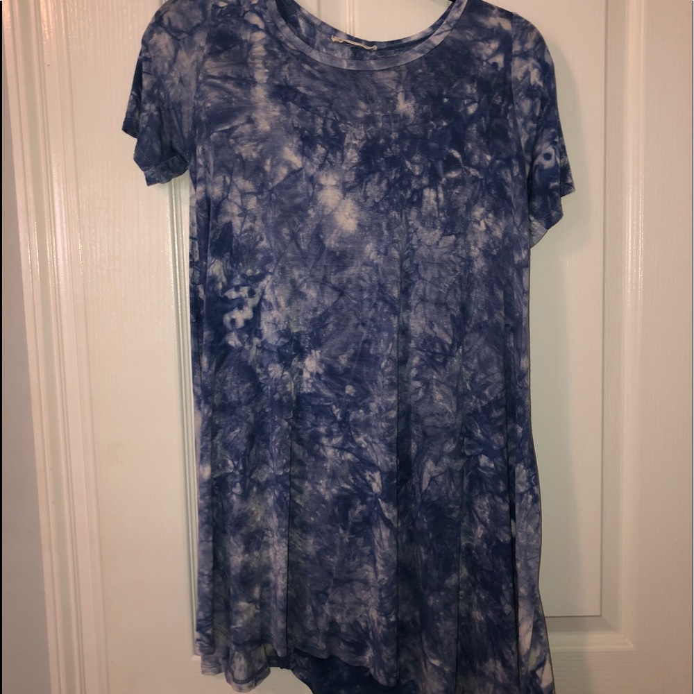 Blue tie dye T-shirt dress